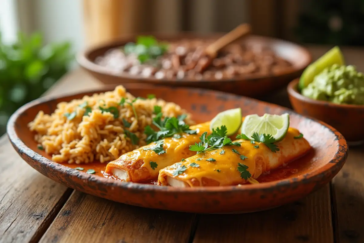 Cheesy Chicken Enchiladas(1) Cheesy Chicken Enchiladas