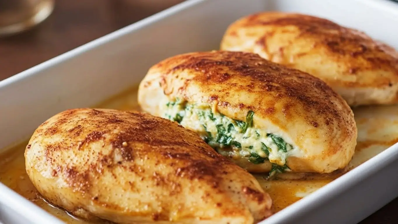 Spinach & Cream Cheese Stuffed Chicken Breast