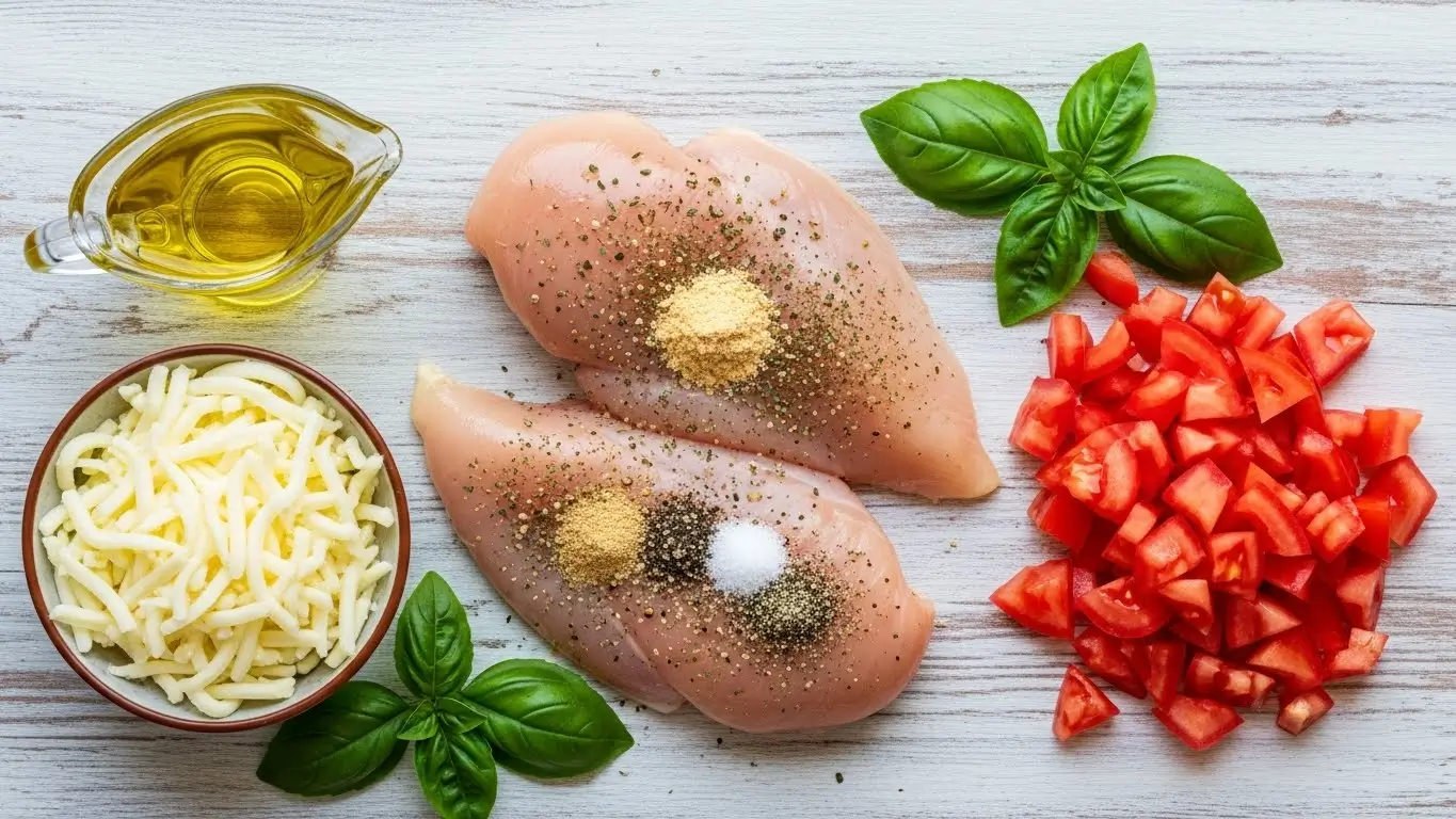 Tomato Basil Mozzarella Stuffed Chicken Breast