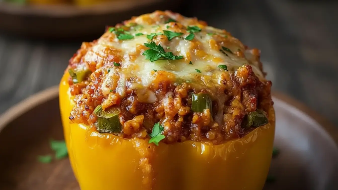 Ground turkey stuffed peppers