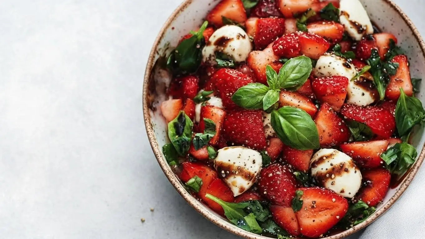 Balsamic Strawberry Caprese Salad