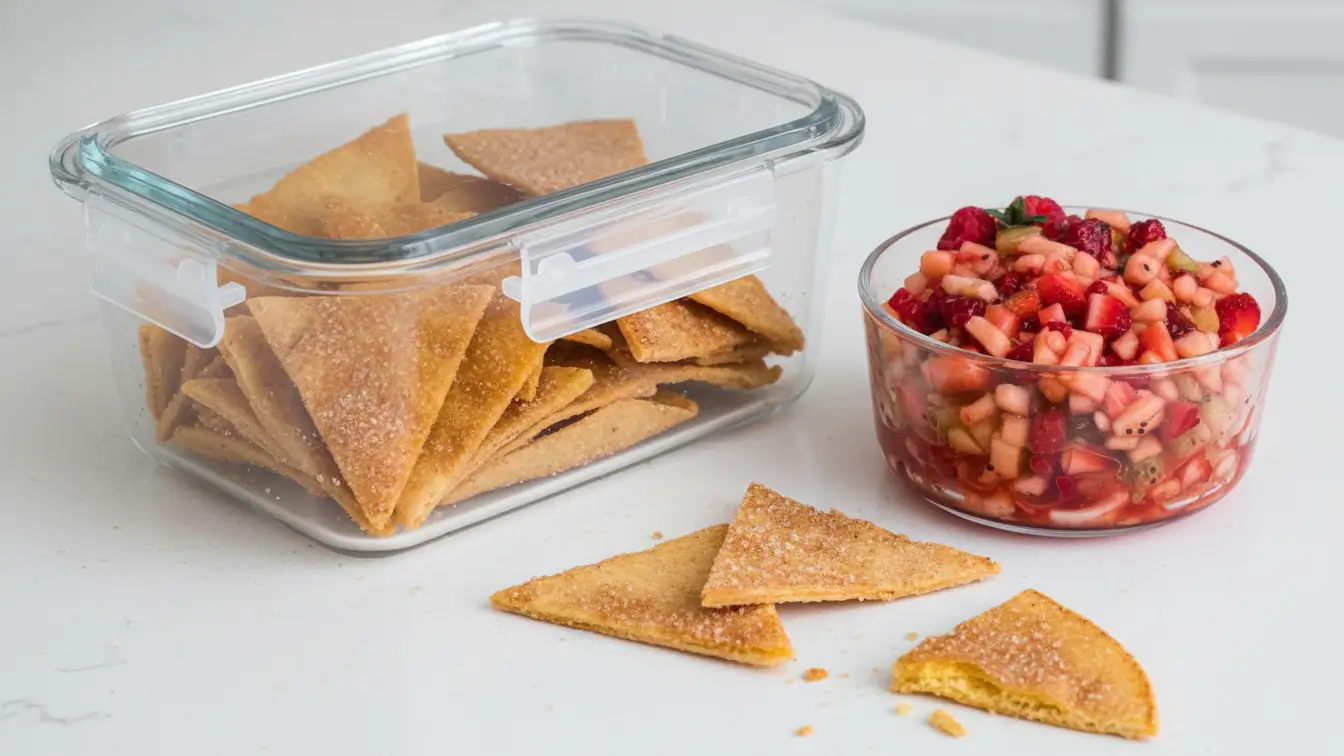 Strawberry Salsa with Cinnamon-Sugar Tortilla Chips