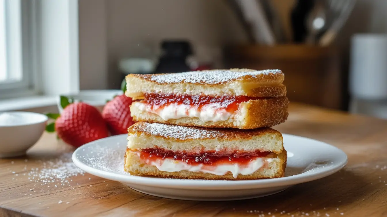 Fried Strawberry Cheesecake Sandwiches
