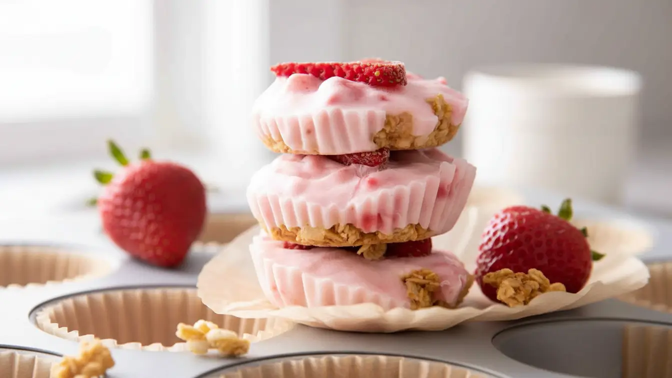 3 Ingredient Strawberry Yogurt Bites