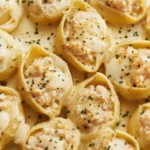 Creamy Garlic Butter Chicken Alfredo Stuffed Shells