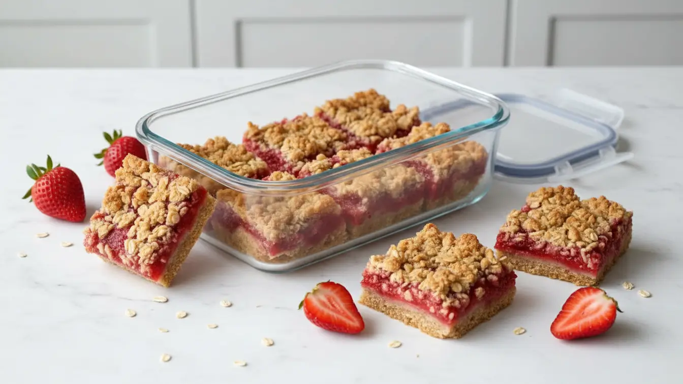 Healthy Strawberry Oatmeal Bars