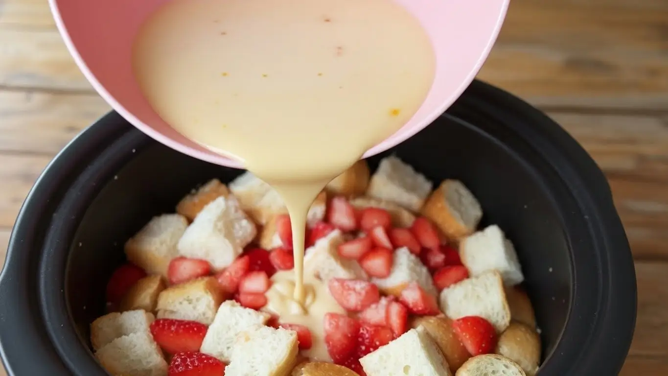 Slow Cooker Strawberry French Toast Casserole