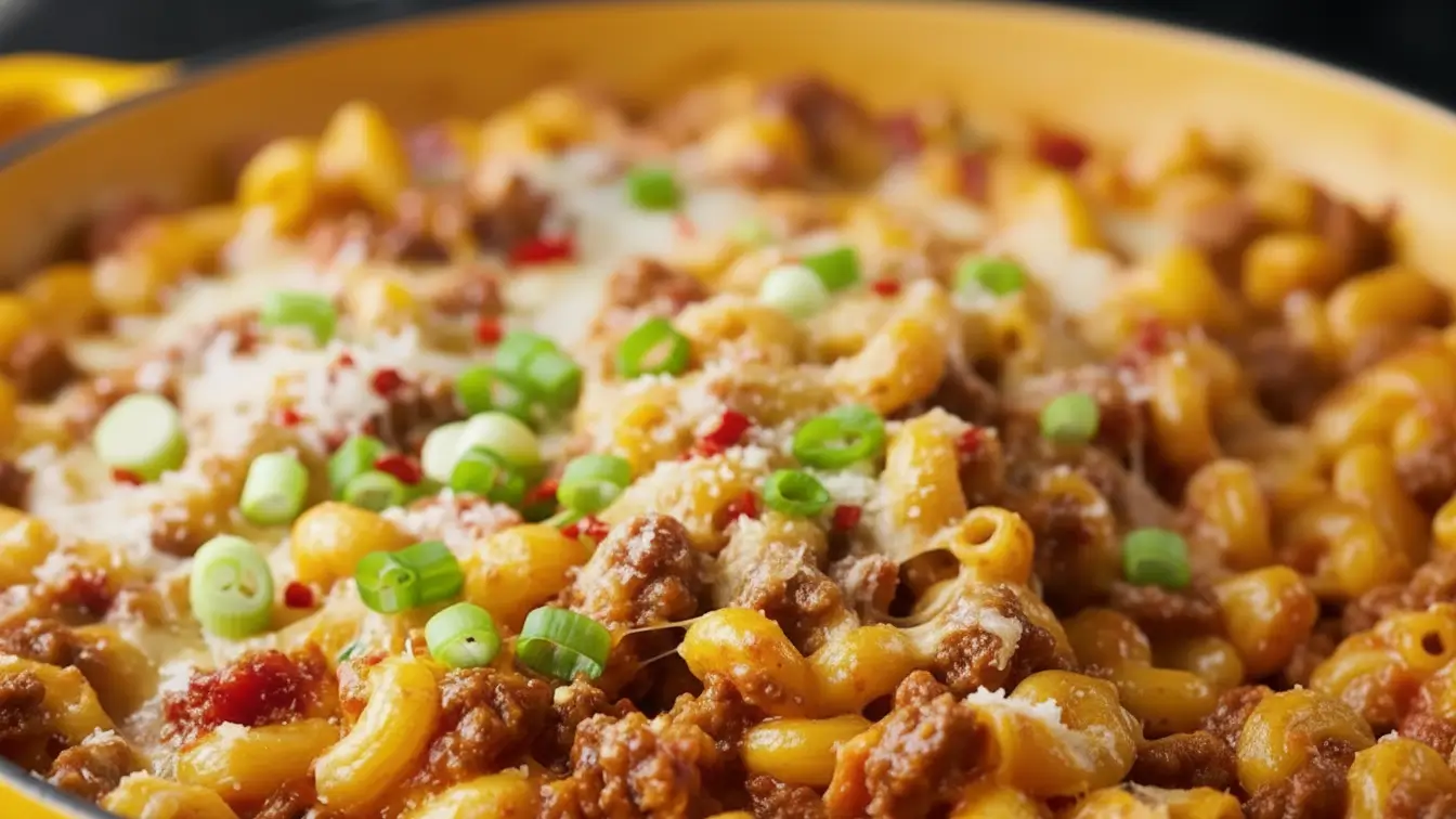Minced beef mac and cheese